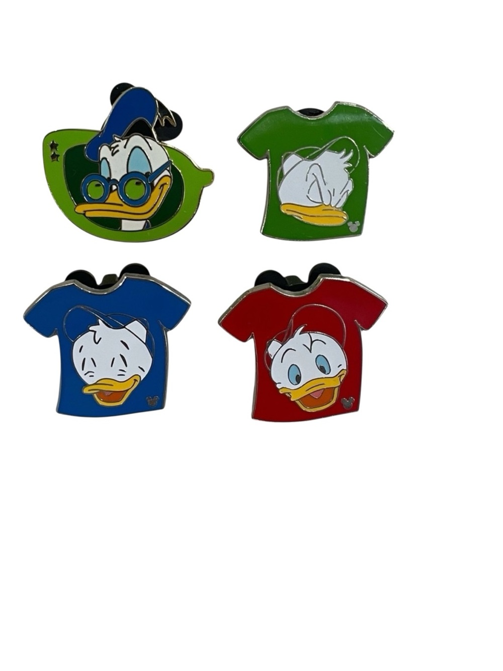 Disney Donald Duck Enamel Pin Set - Green, Blue, Red